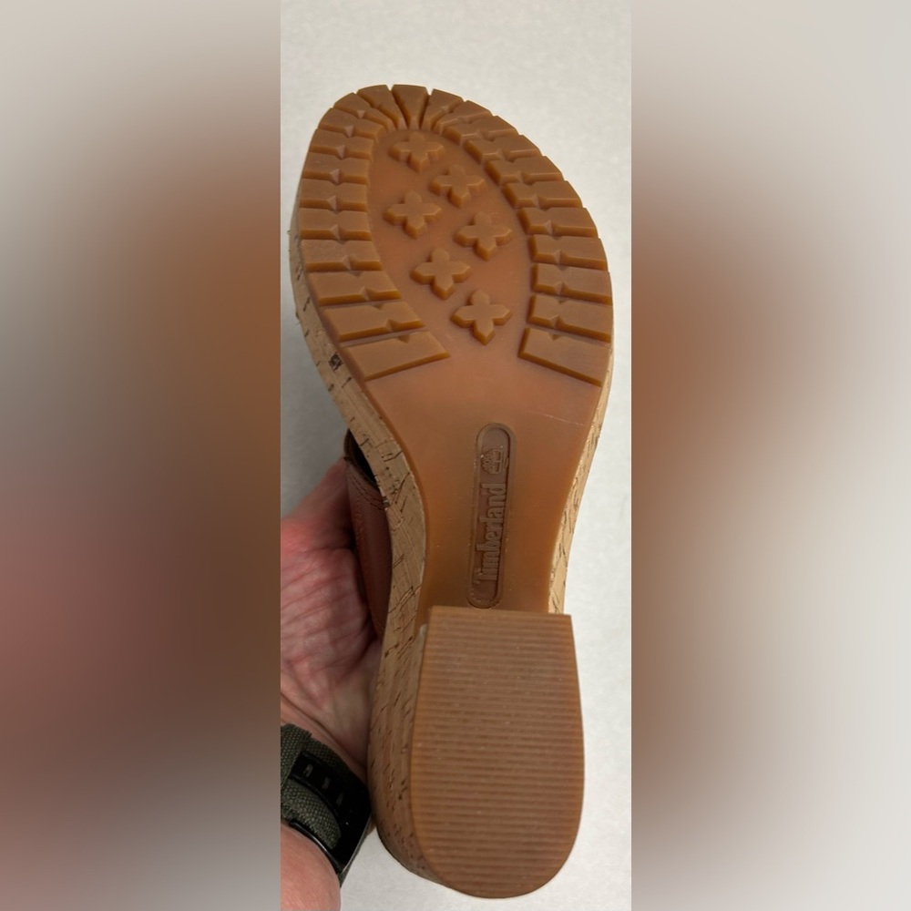 Timberland Leather Cork Platform Sandals Chunky Heel.size 7 - Picture 4 of 4
